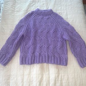 H&M Purple Cable Knit Sweater
